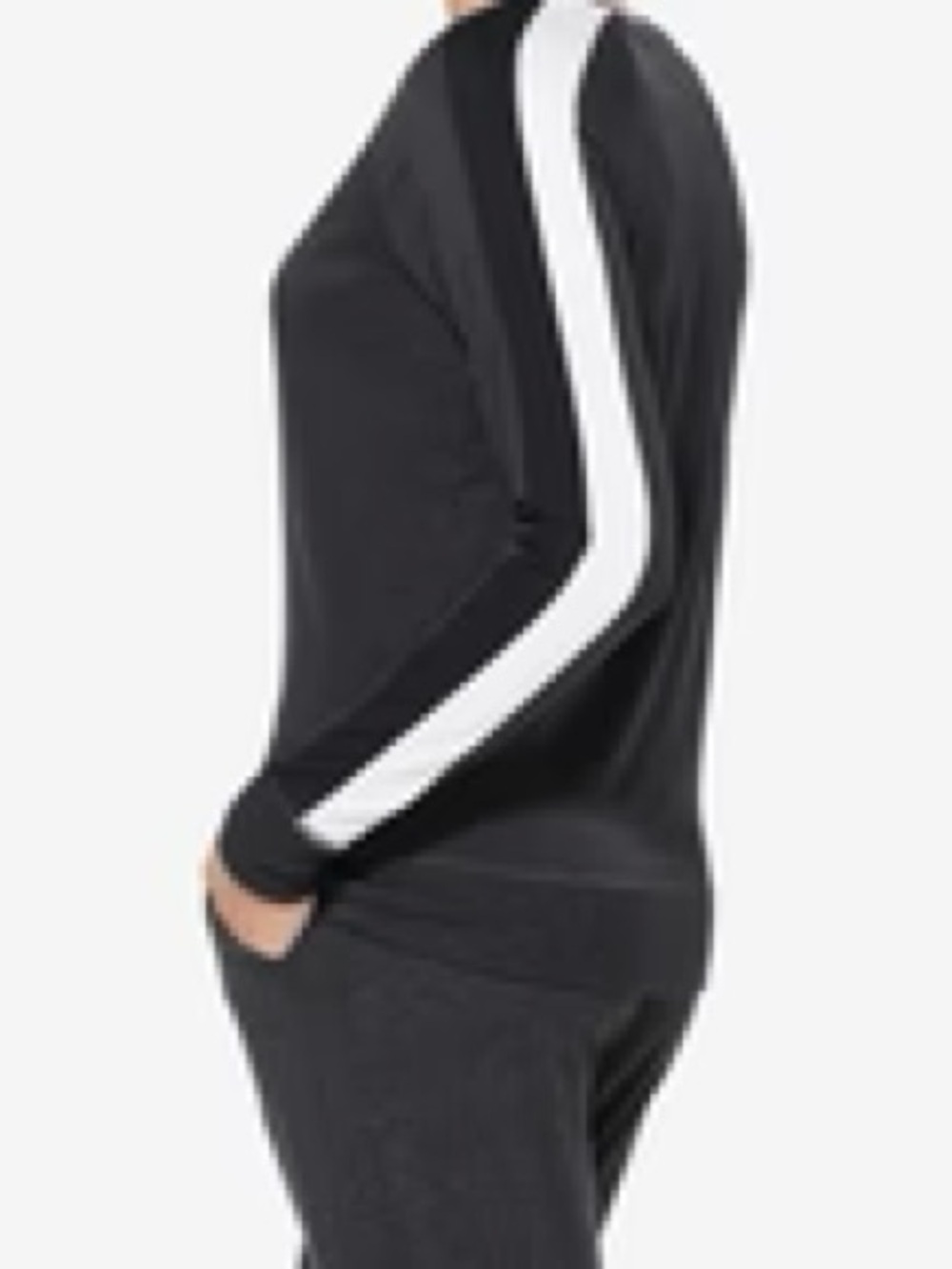 Tommy John women’s lounge crew neck Sweatshirt with double stripe,  size medium